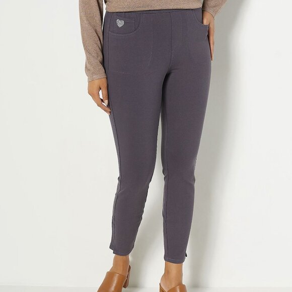 Quacker Factory DreamJeannes Pull-On Leggings w/ Pockets  14239 - Picture 1 of 1